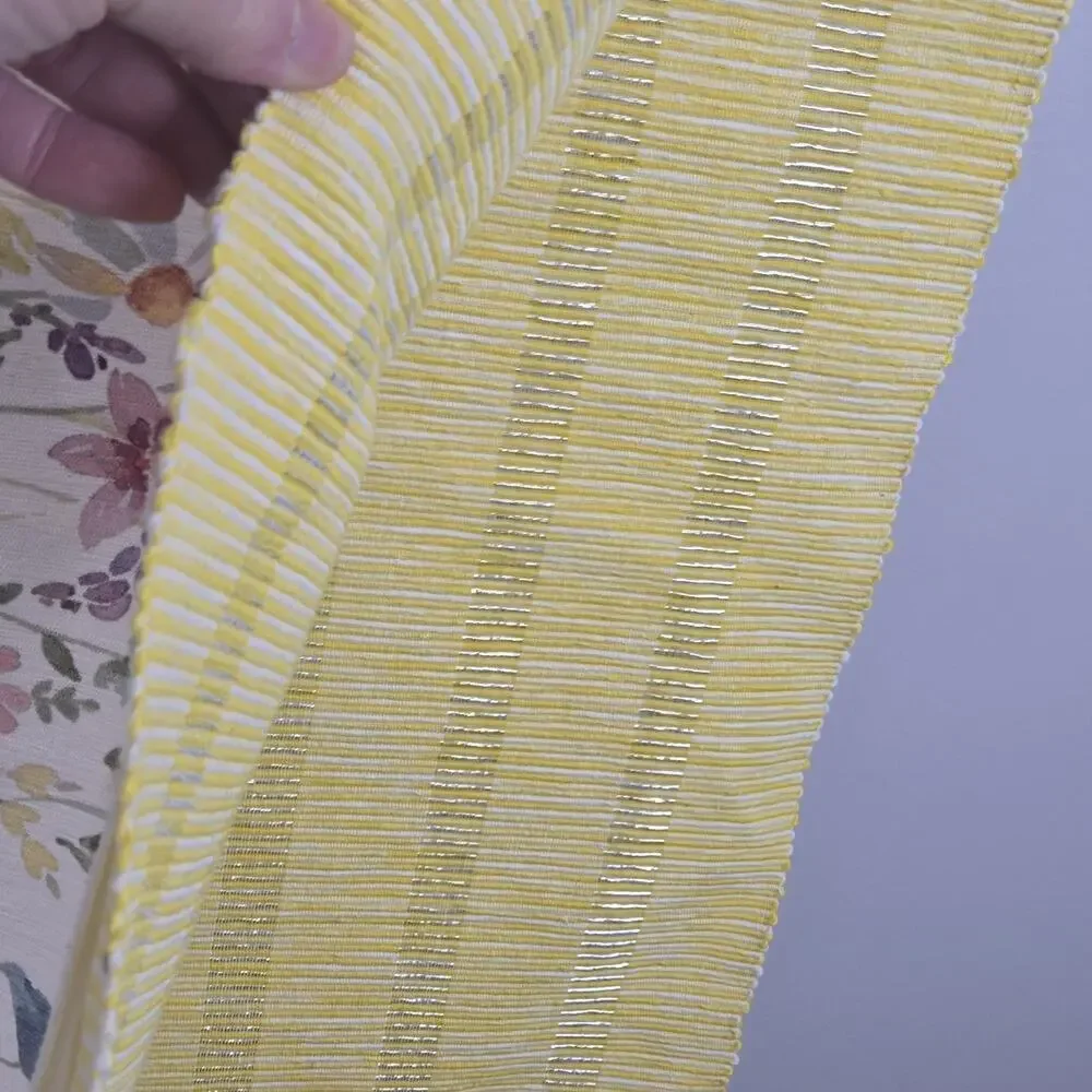 Easter Bunny Spring Set Of 2 Table Runners Yellow Metallic 16x90